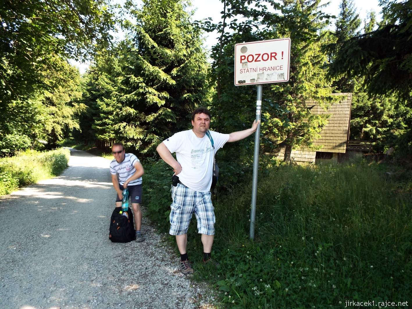Hotel Portáš - cesta na Portáš - jsme na státní hranici